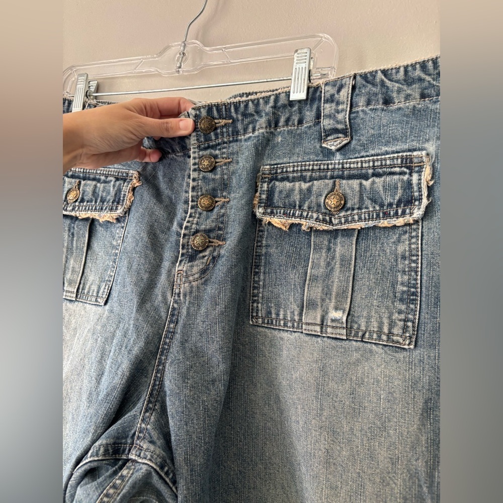Y2K Vintage Grunge Faded Glory Streetwear Distressed Straight Leg Jeans 2X - 3X - Picture 4 of 8